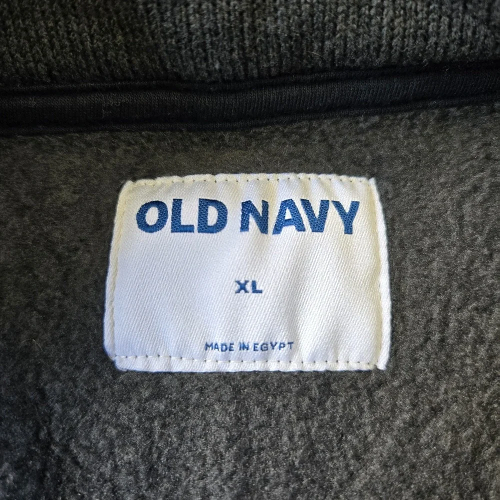 Old Navy‎ Fleece Lined Sweater 1/4 Zip Pullover Mens XL Gray Warm Preppy Classic